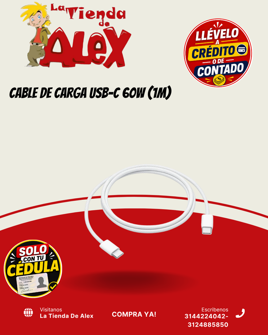 Cable de Carga Usb-C 60W (1m)