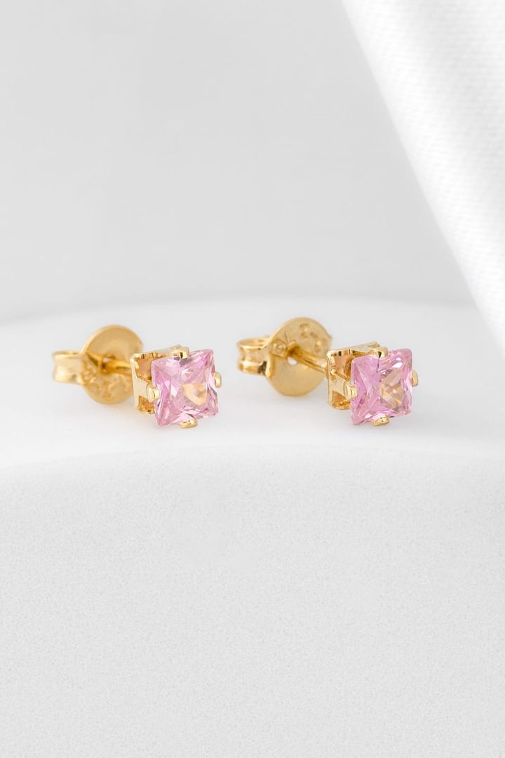 Topo circon cuadrado rosa 