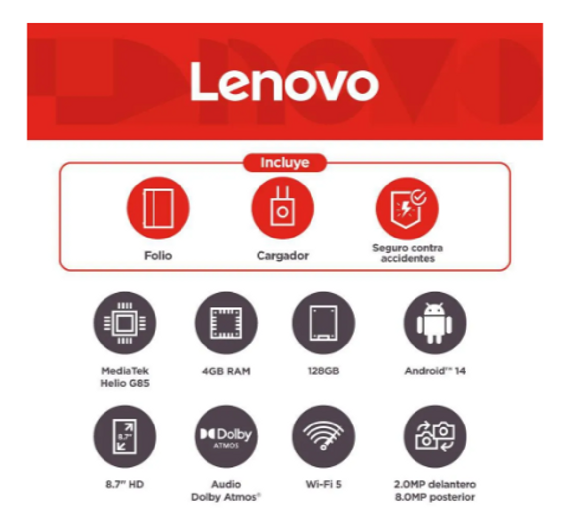 TABLET LENOVO ONE 8" 4/RAM/128GB/ WIFI 4G
