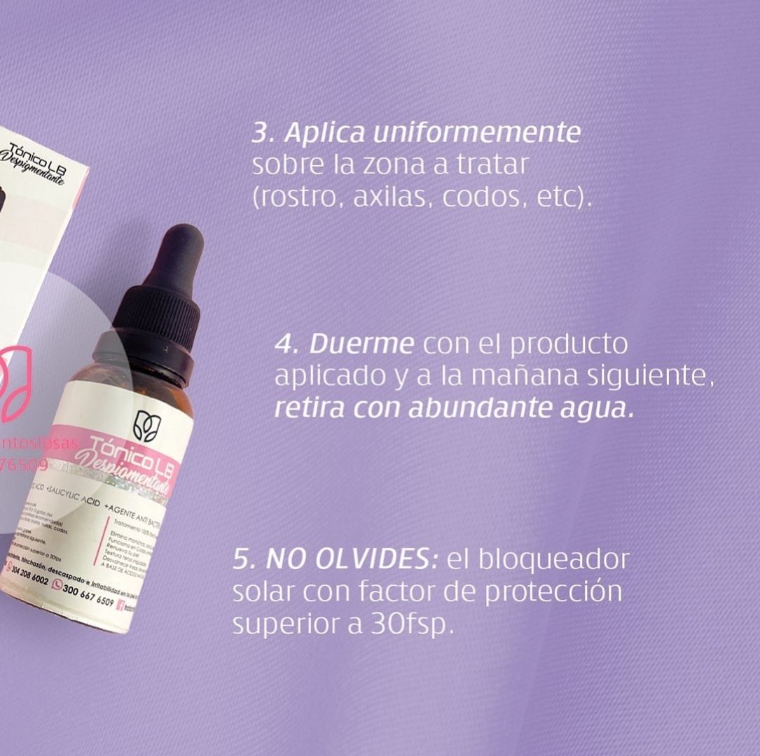 Tonico despigmentante LB -  Tratamiento acne y manchas