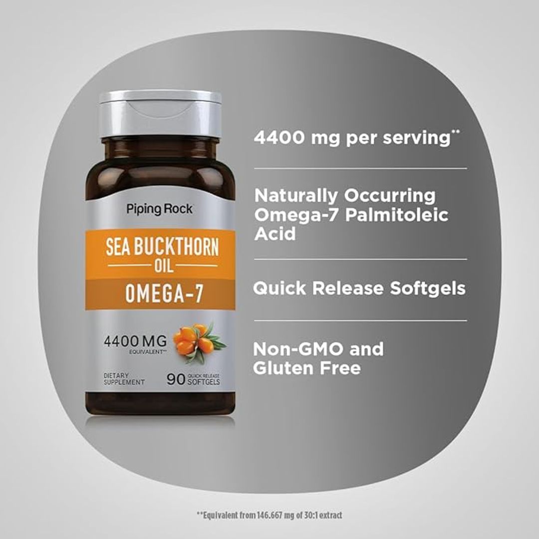 Aceite de espino amarillo con Omega 7 4.400mg 90 softgels Piping Rock
