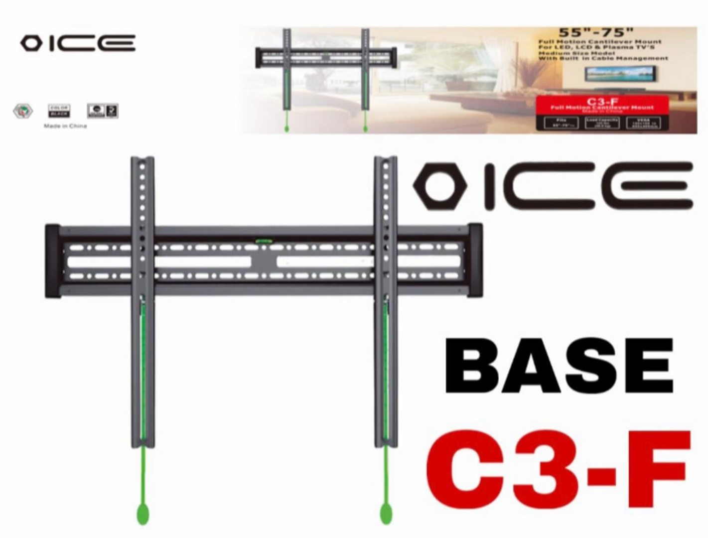 BASE TV FIJA C3-F 55-75 PULGADAS MARCA OICE
