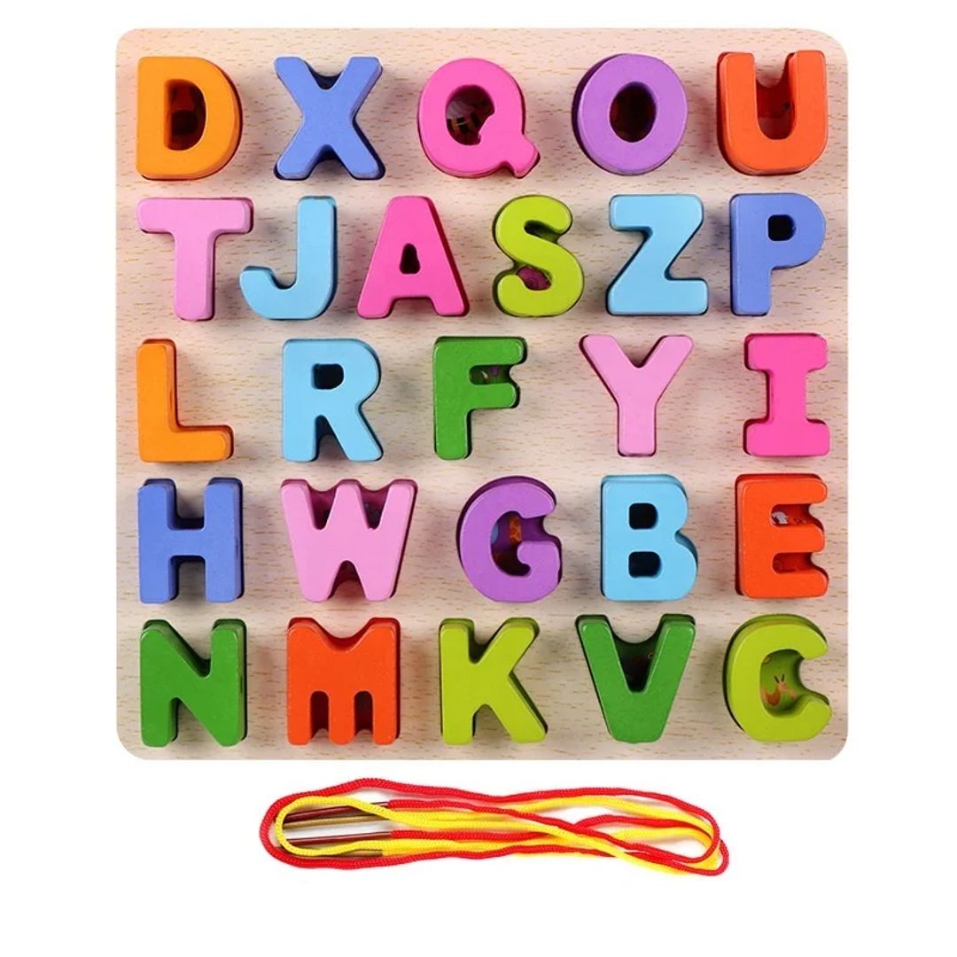 Rompecabezas Numeros Y Letras Para Enebrar Montessori