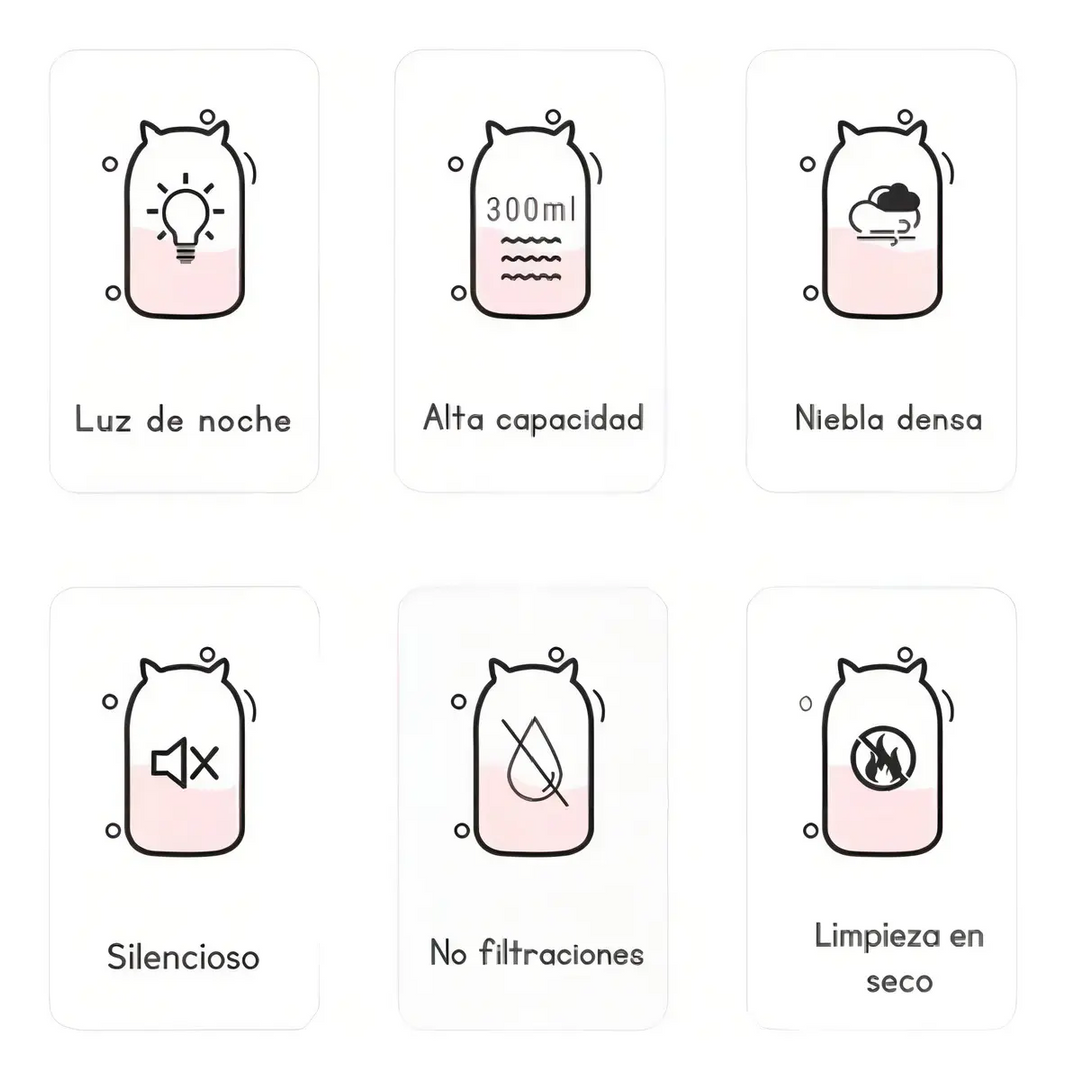 HUMIDIFICADOR GATO H2O DIFUSOR LAMPARA LED