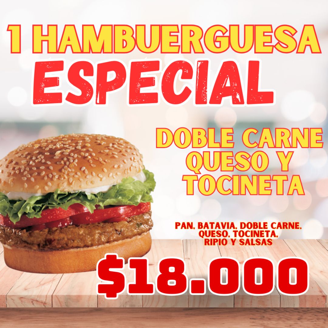 Hamburguesa Especial Doble Carne