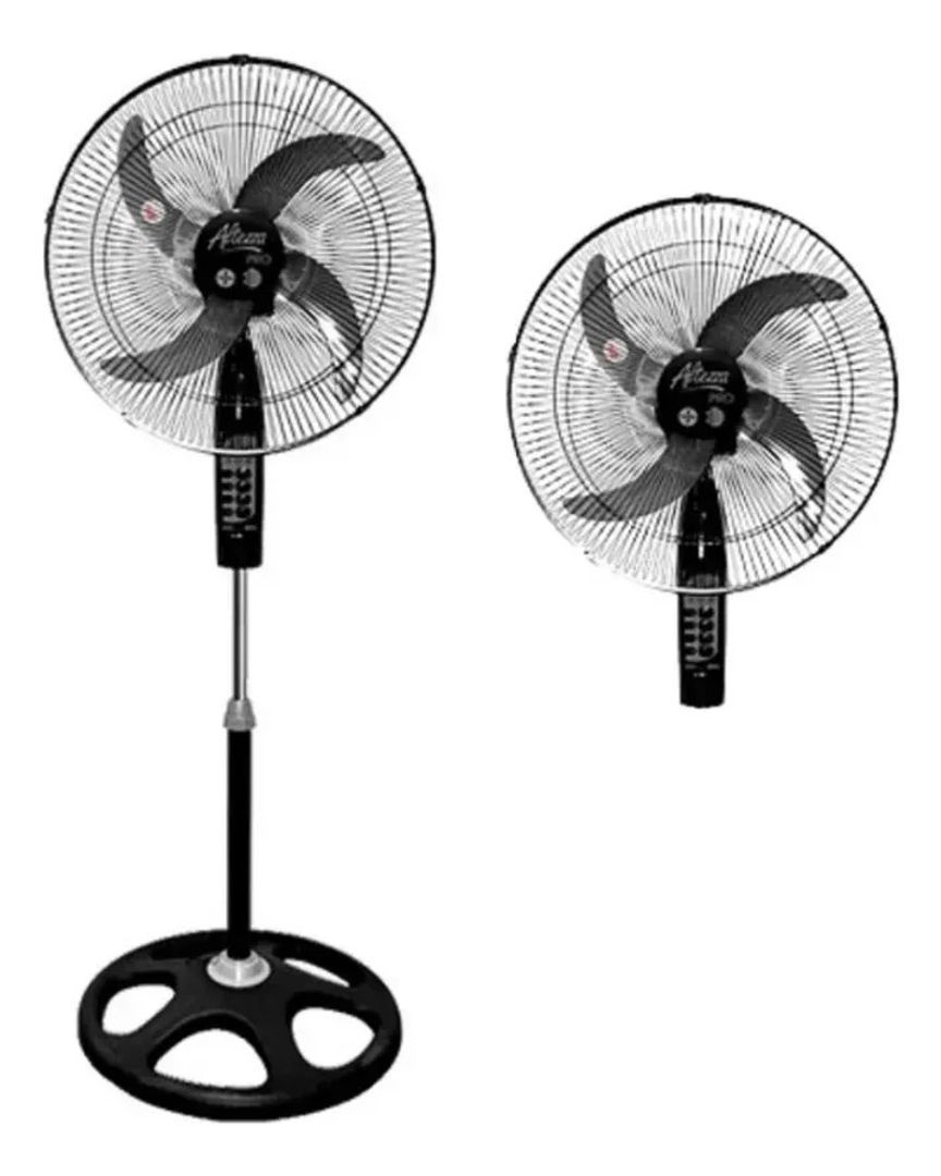 VENTILADOR ALTEZZA 2 EN 1 METALICO NEGRO BALINERA