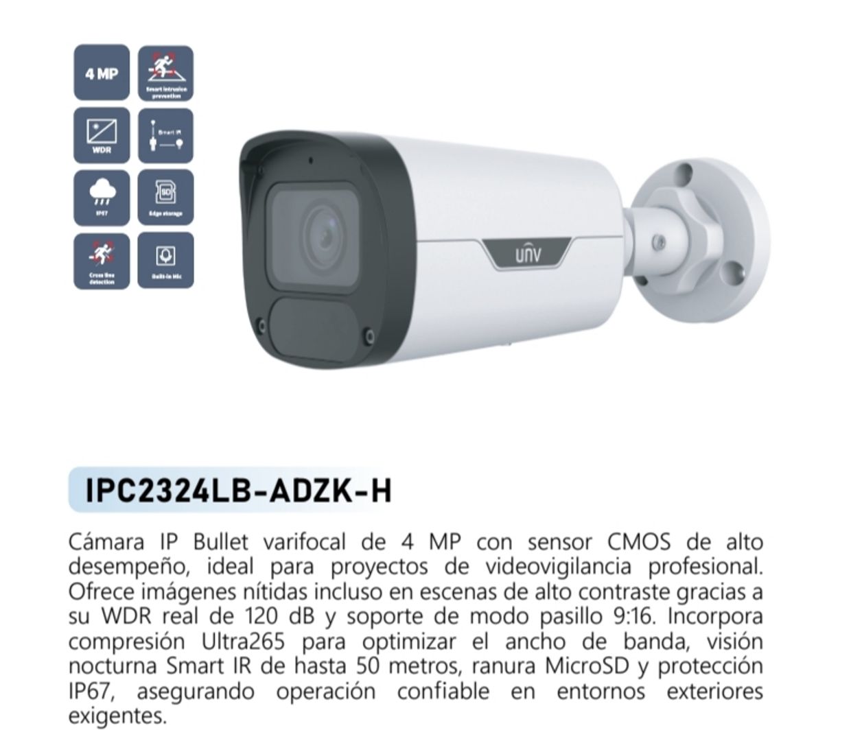 CAMARA IP BALA VARIFOCAL 4MP