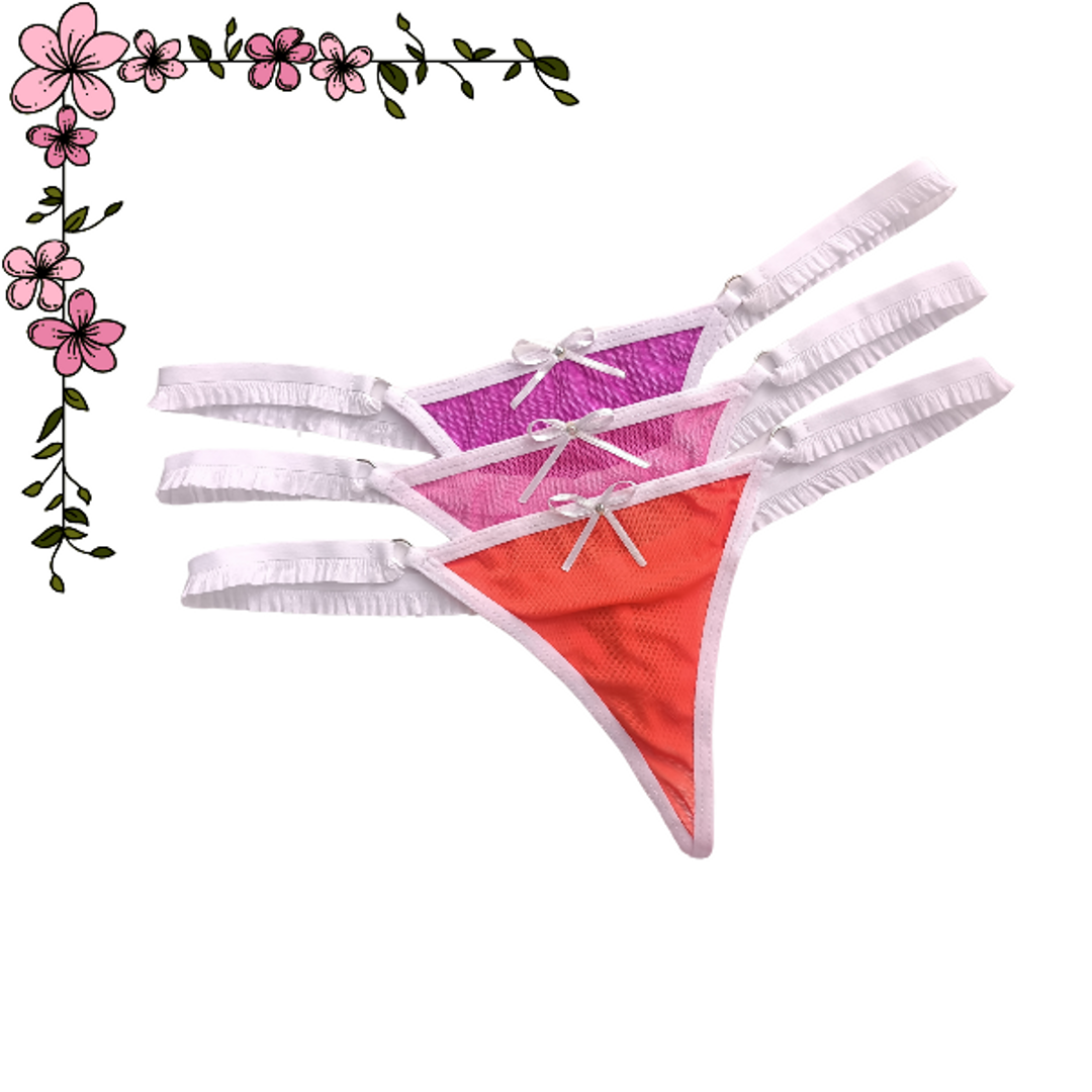 Tanga hilo en mallatex combinado 