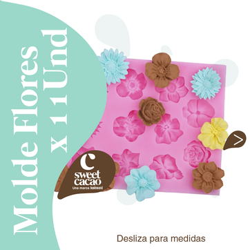 Molde de Silicona Flores x11 - imagen 1