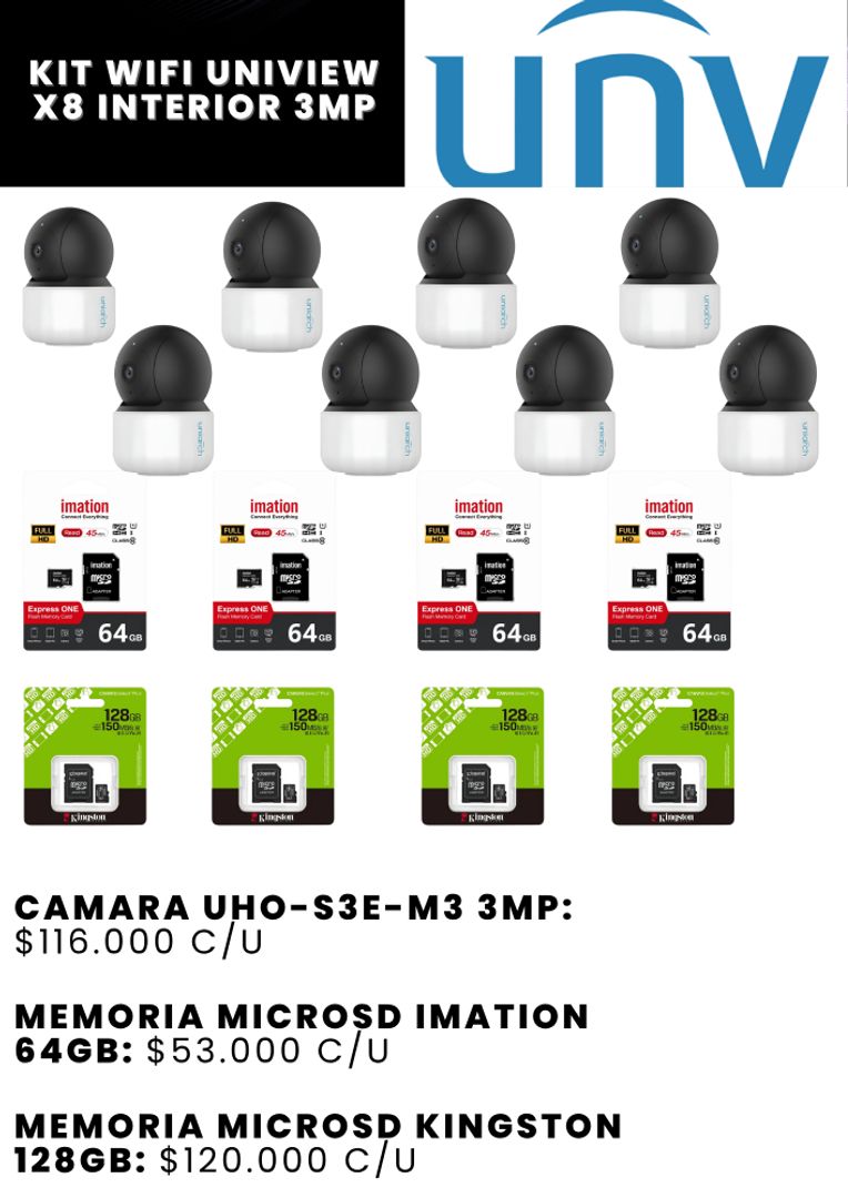 KIT WIFI UNIVIEW X8 INTERIOR 3MP