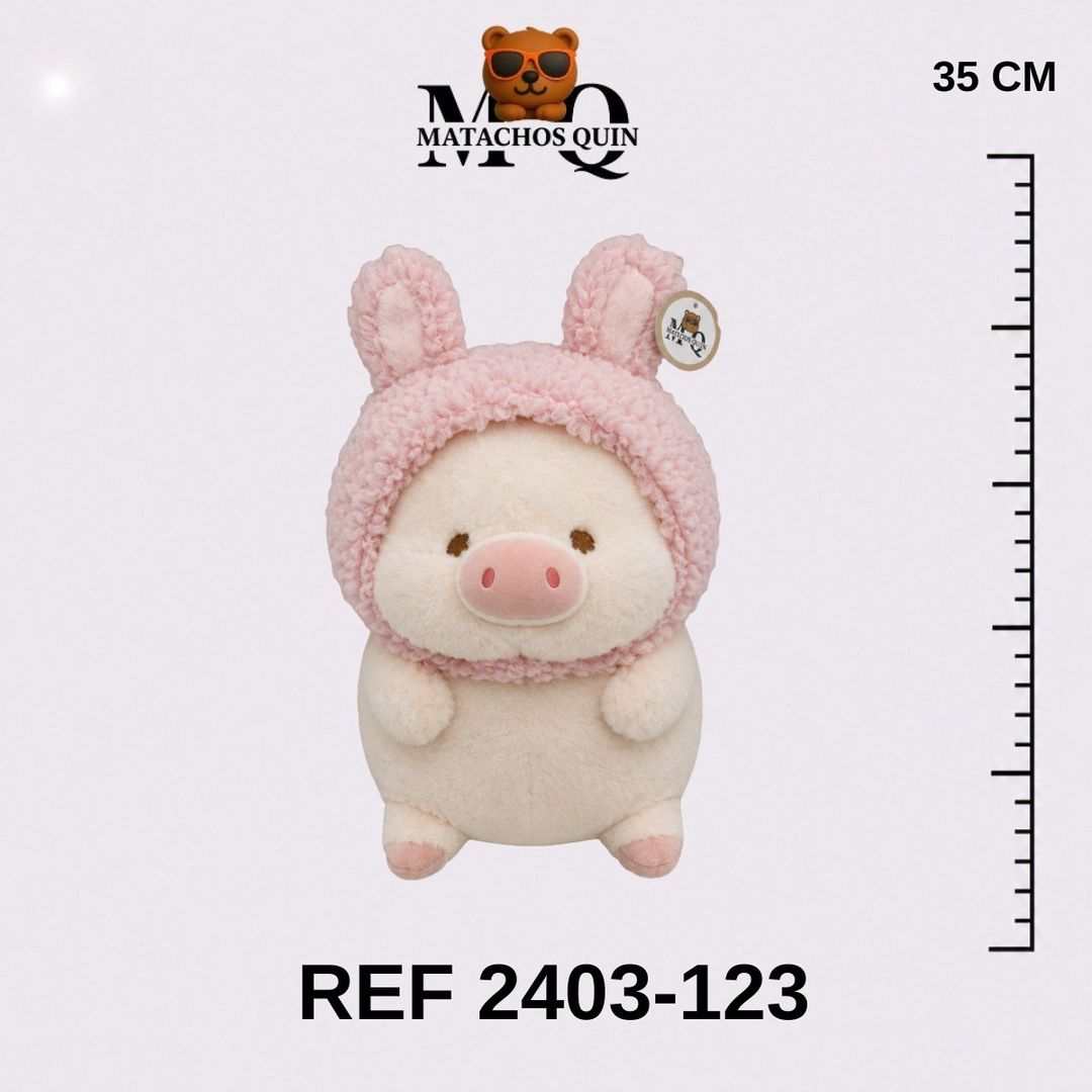 CERDITO CON CAPUCHA DE CONEJO