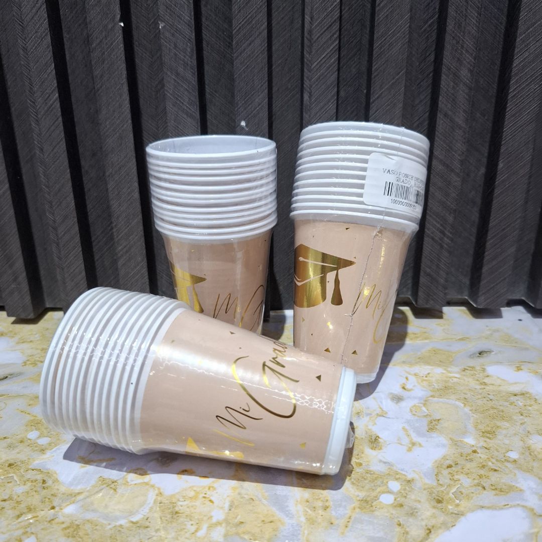 VASO X12 UND GRADO ROSA/DORADO