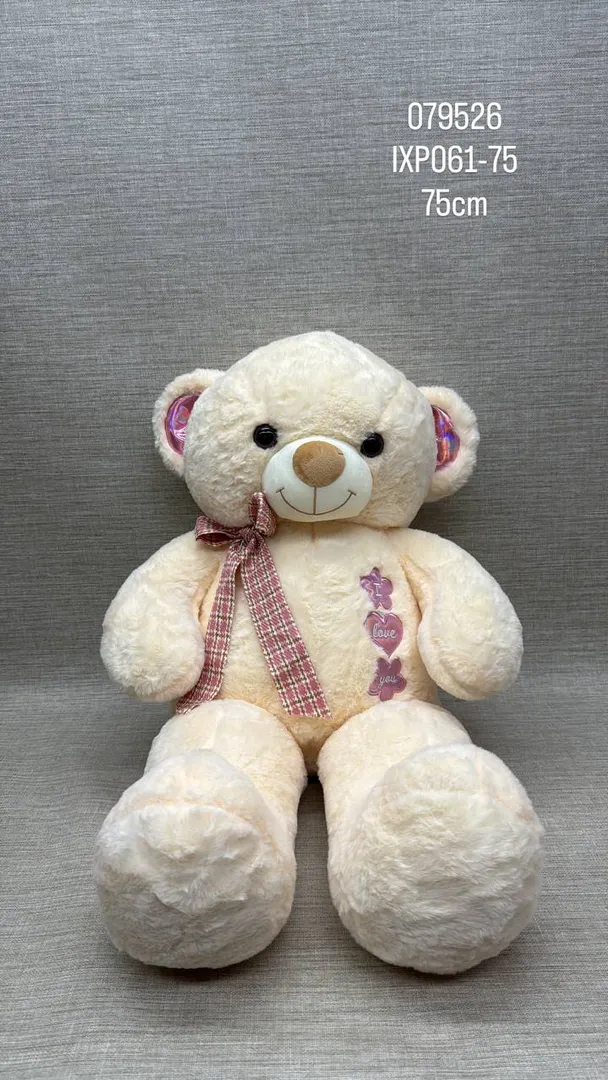 OSO PATAS LARGAS CON DETALLES Y MOÑO 75 CM