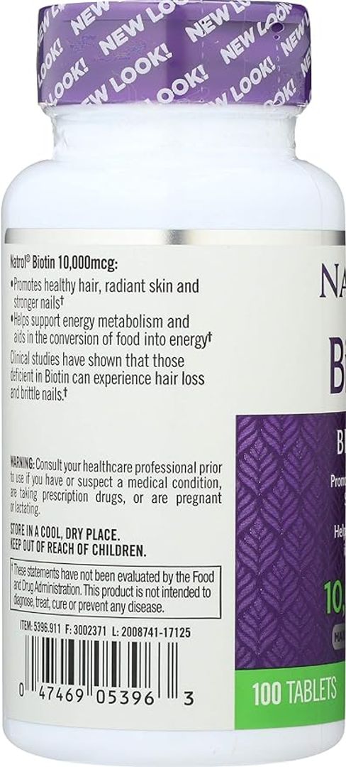 Biotin 10000 Mcg, 100 Tabletas Natrol 