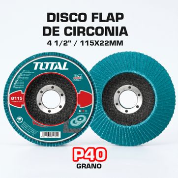 Imagen del producto DISCO FLAP DE CIRCONIA 4 1/2" / 115X22MM GRANO P40