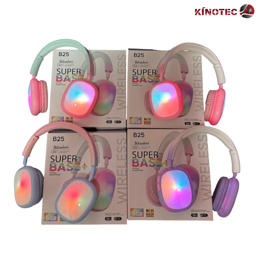 Diadema Bluetooth B-25 con luces LED