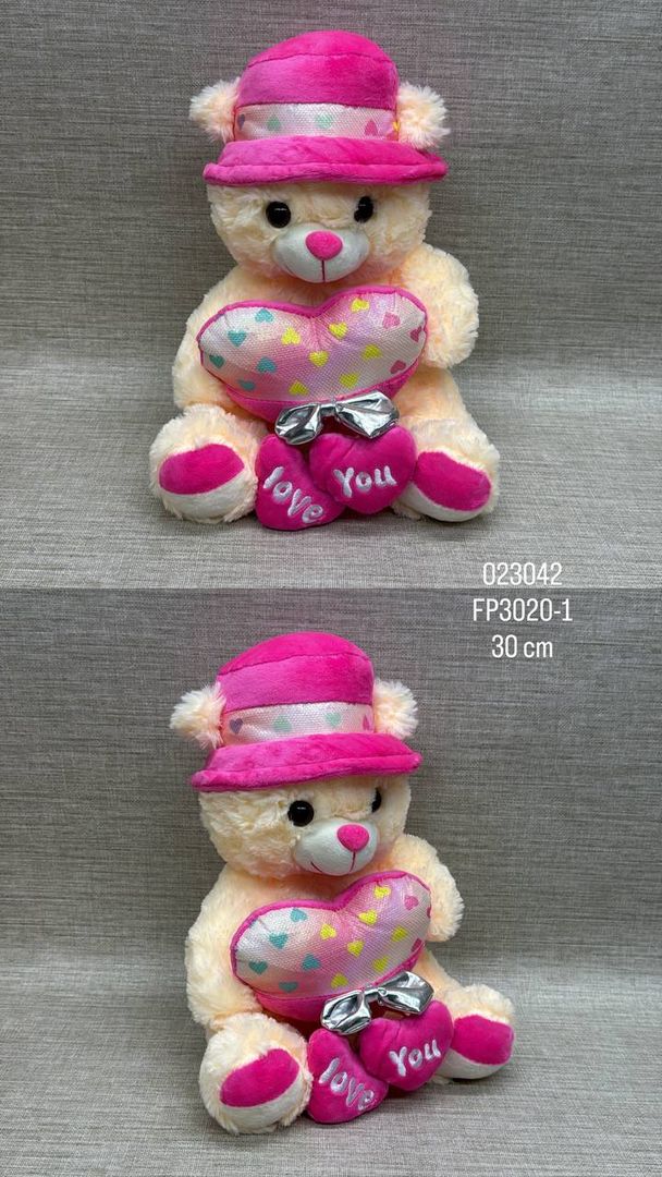OSO PAVA CON CORAZON 30 CM