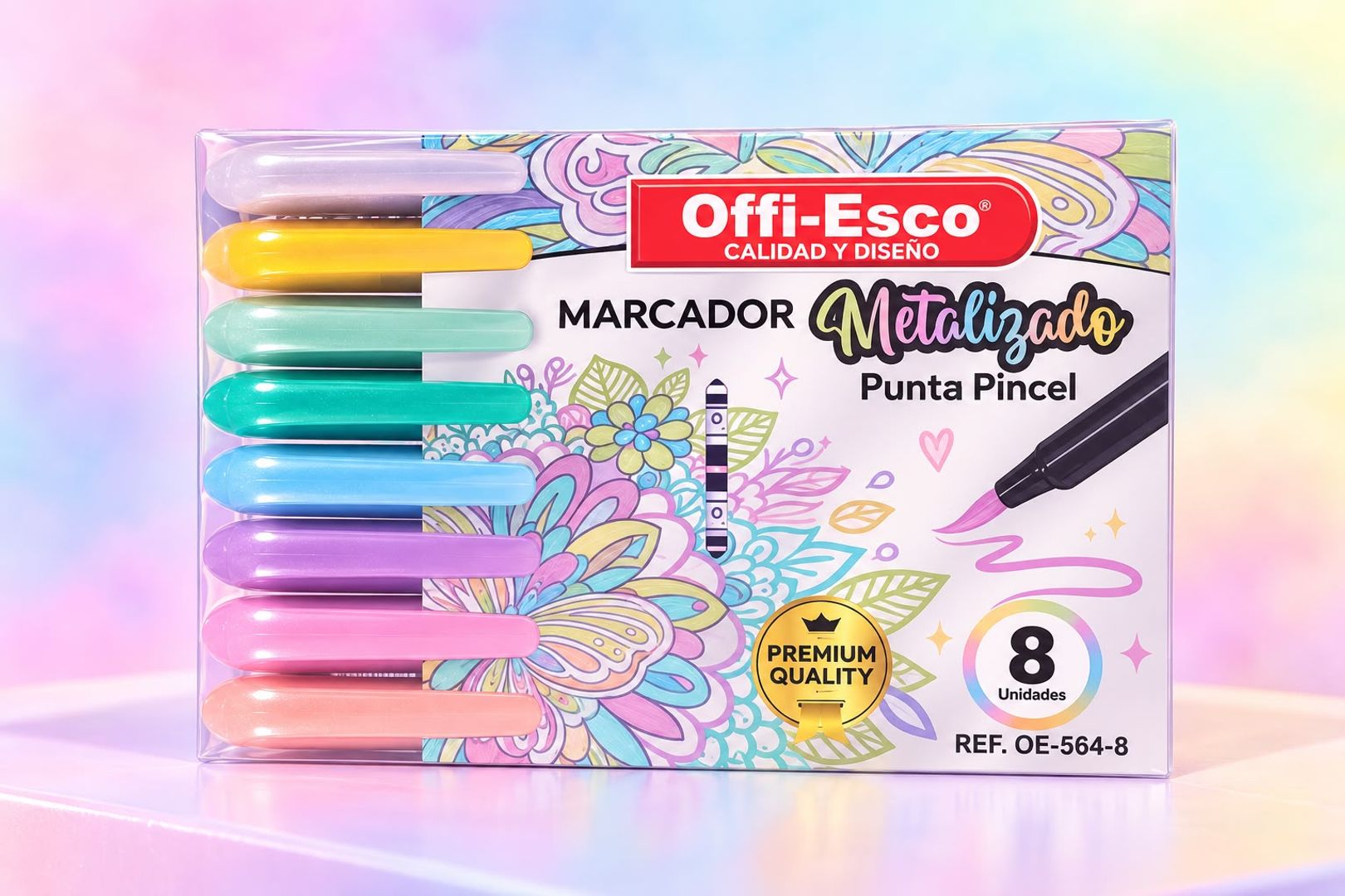 Marcador metalizado punta pincel x 8
