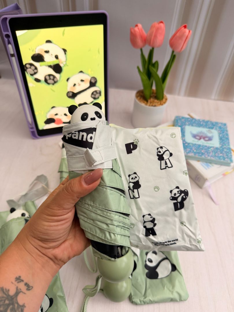 Mini sombrillas panda 3d 