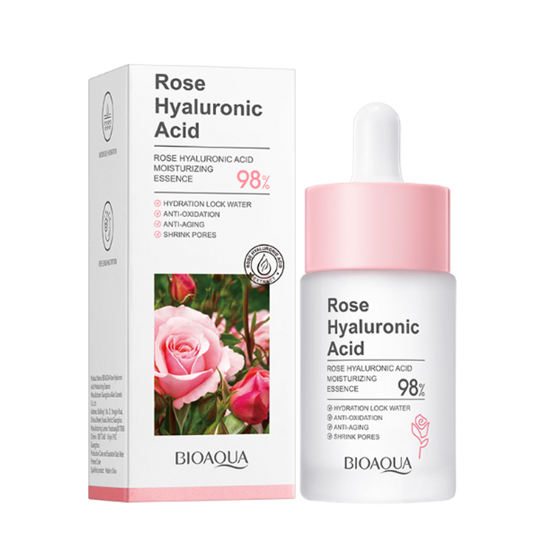 SERUM HIDRATANTE ROSAS Y ÁCIDO HIALURÓNICO BIOAQUA - 30ML