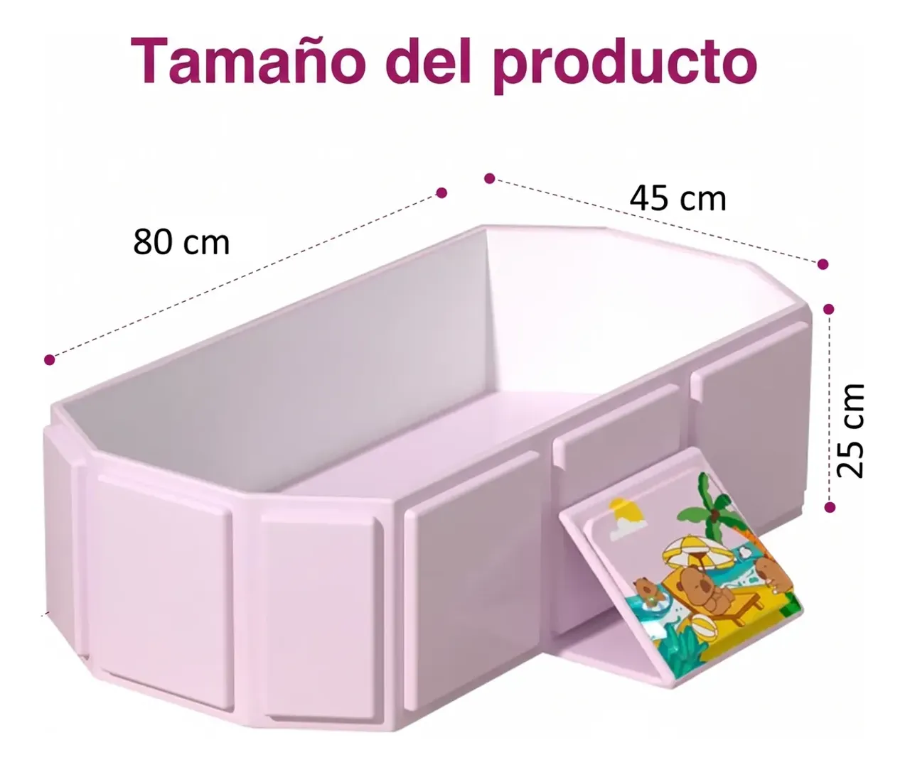 BAÑERA TINA PLEGABLE PORTATIL PARA BEBES ENJOY 80x45x25 CM