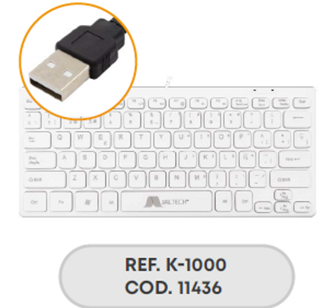 TECLADO SLIM BLANCO CABLE USB
