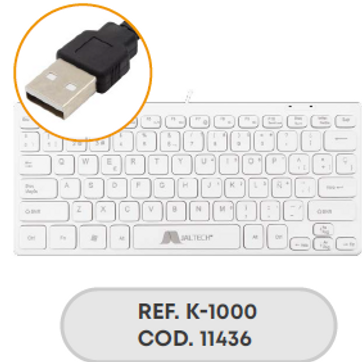 Imagen del producto TECLADO SLIM BLANCO CABLE USB
