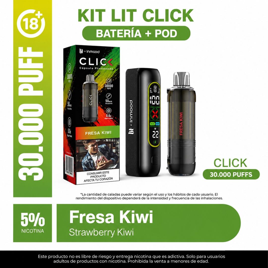 Kit Lit Click Fresa Kiwi 30.000 Puffs