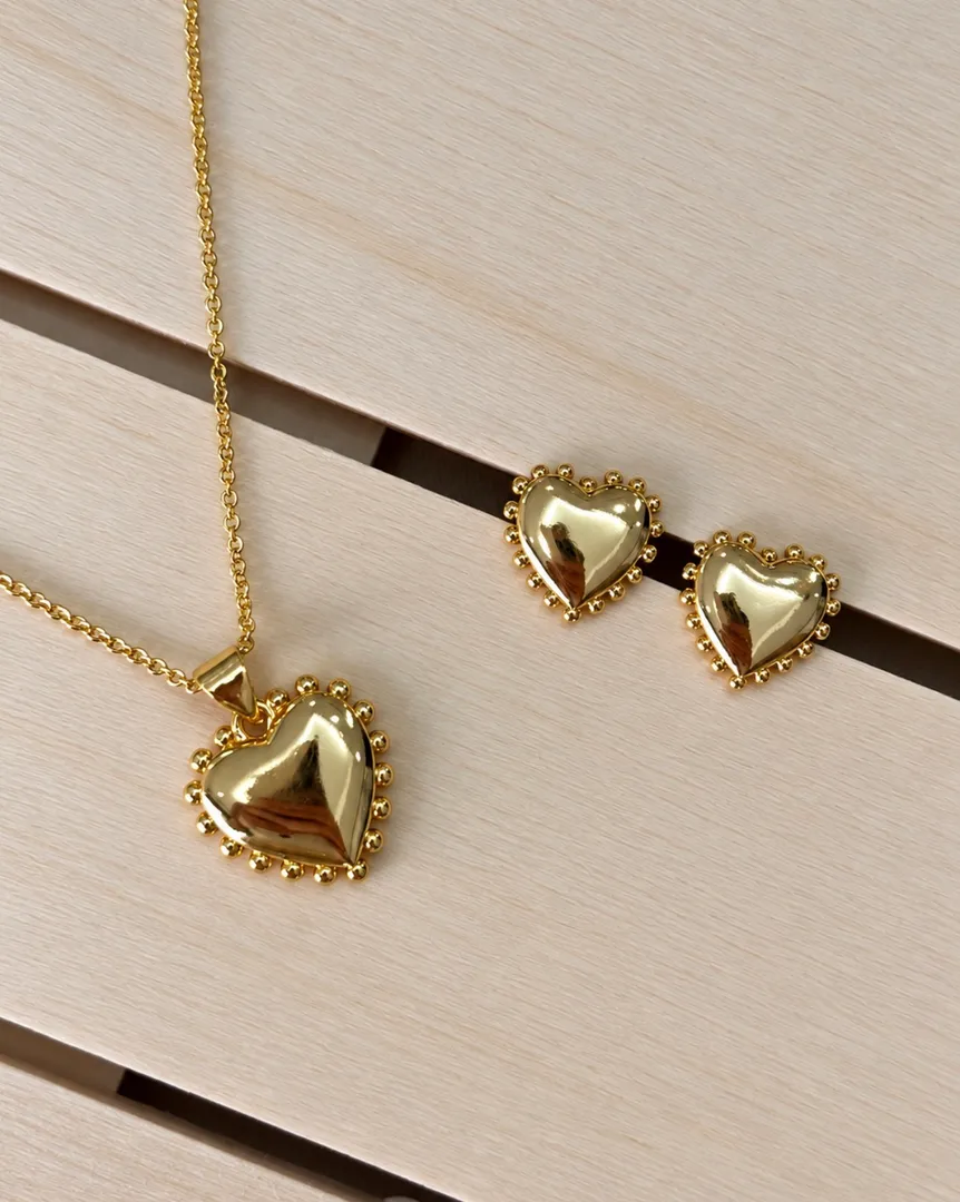 Cadena set corazón puntos