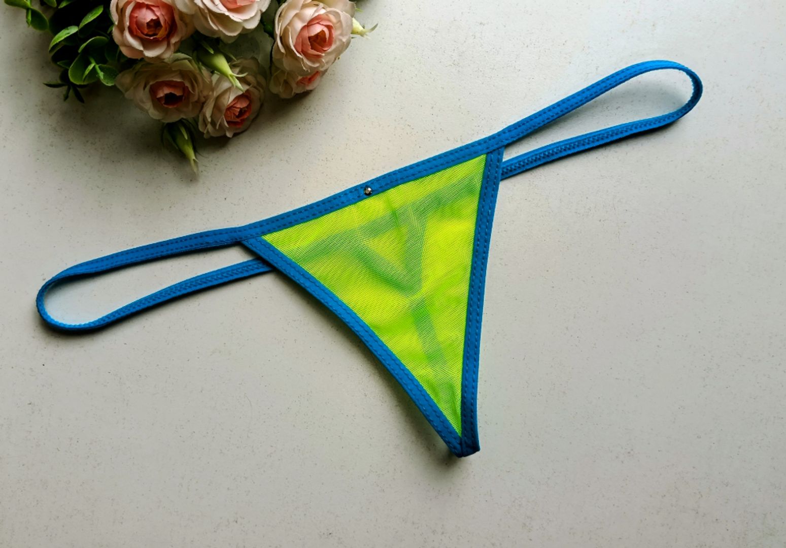 Tanga hilo en mallatex combinada