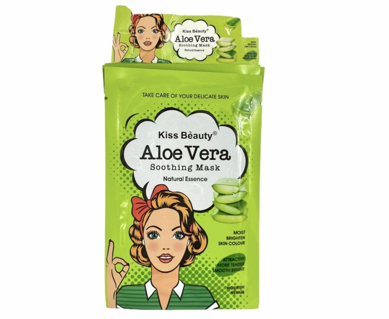 MASCARILLA VELO MUÑECAS ALOE, MIEL, ÁCIDO H, CARBÓN KISS BEAUTY