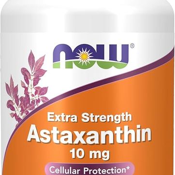 Astaxantina 10 mg  30 Softgels derivado de microalgas Haematococcus Pluvialis sin OMG y tiene luteína natural, cantaxantina y betacaroteno NOW - imagen 1