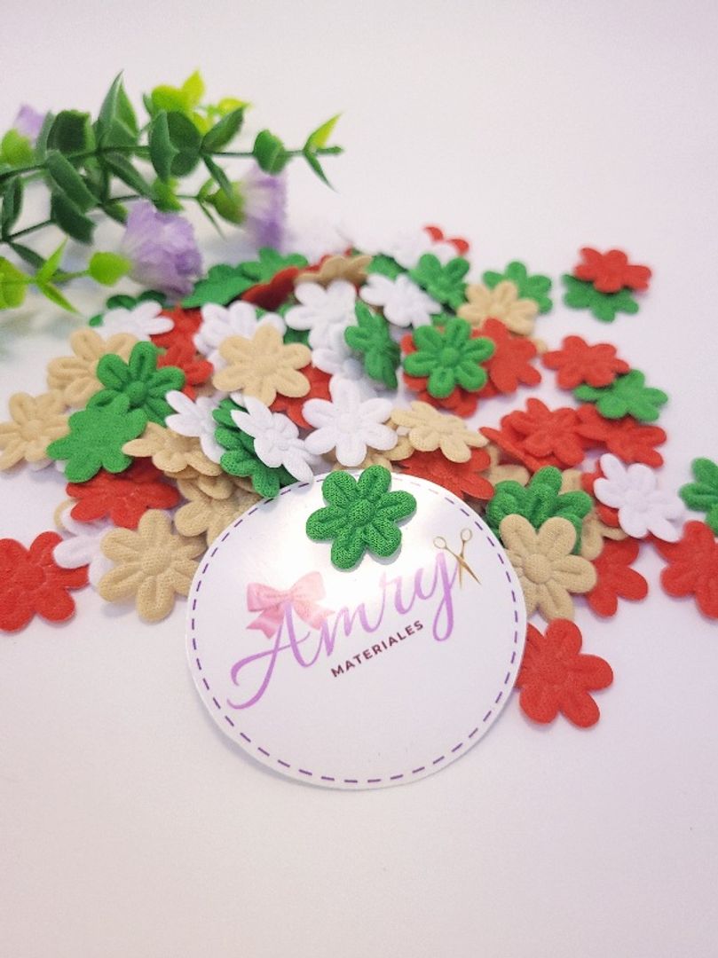 100 Flores 1.8cm Navidad Surtidas 