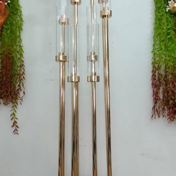 PILARES DORADOS CON 10 BRISEROS DE VIDRIO - imagen 1