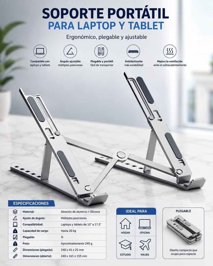 Soporte metálico para computador 