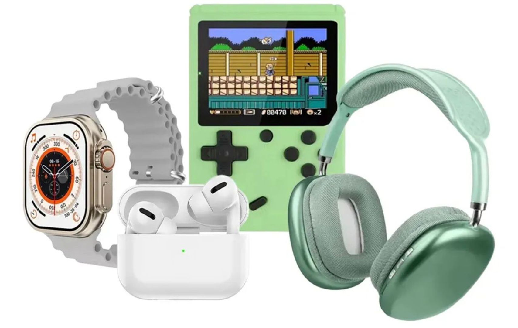 Combo reloj y 2 audífonos Y minijuego