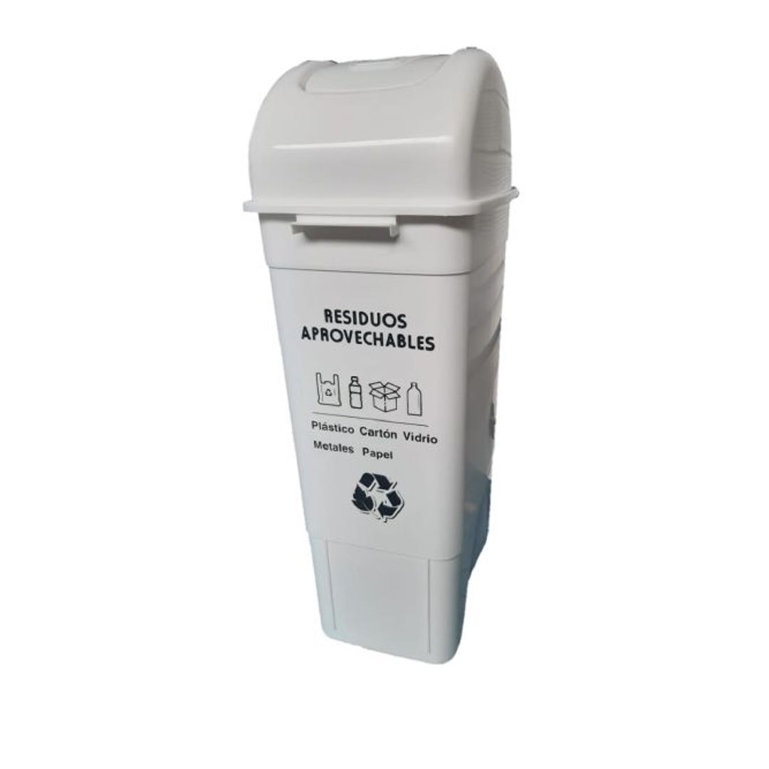  PAPELERA VAIVEN CUADRADA FULLER 55 LITROS BLANCA 