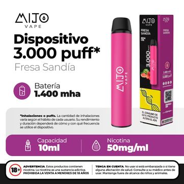 Imagen del producto Mijo Fresa Sandia 3.000 Puffs