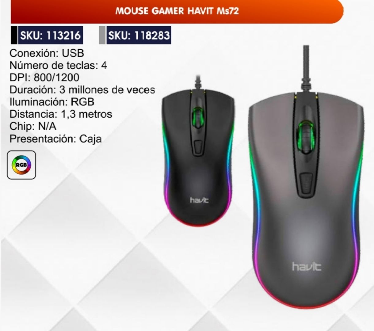 MOUSE GAMER HAVIT 