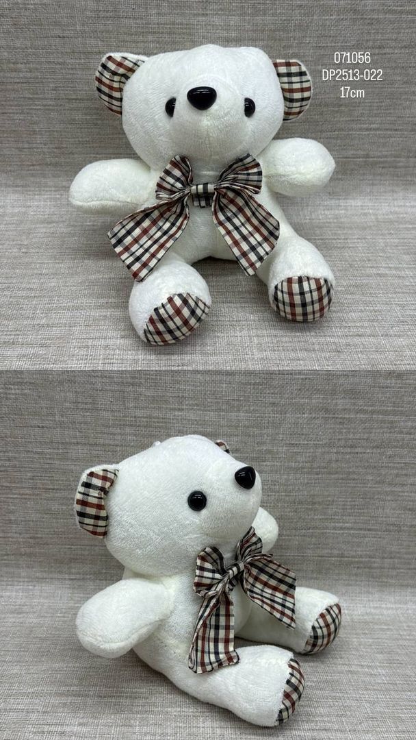 OSITO BLANCO CON CUADROS 17CM