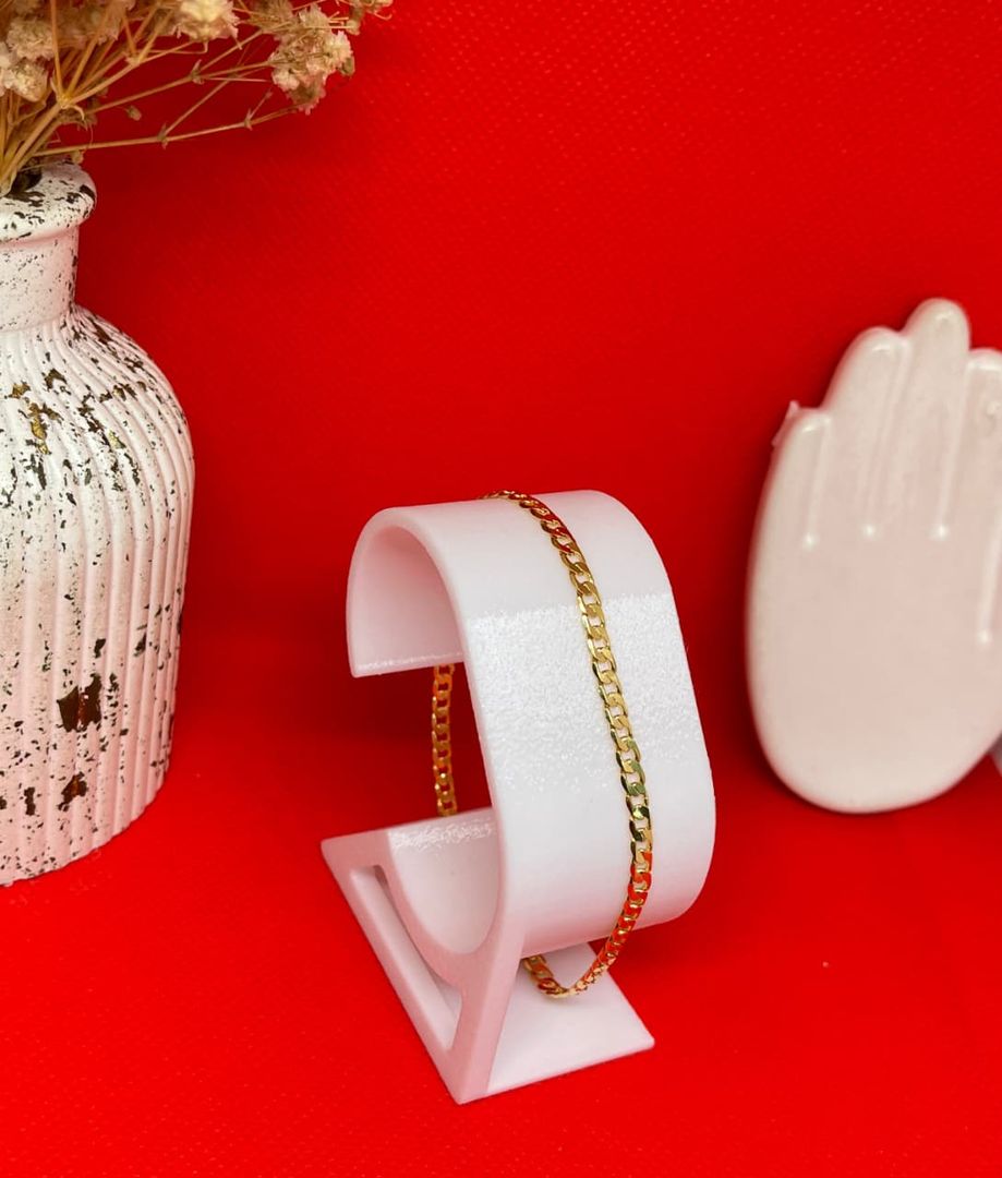 Pulsera cubana plana 3mm de 20cm