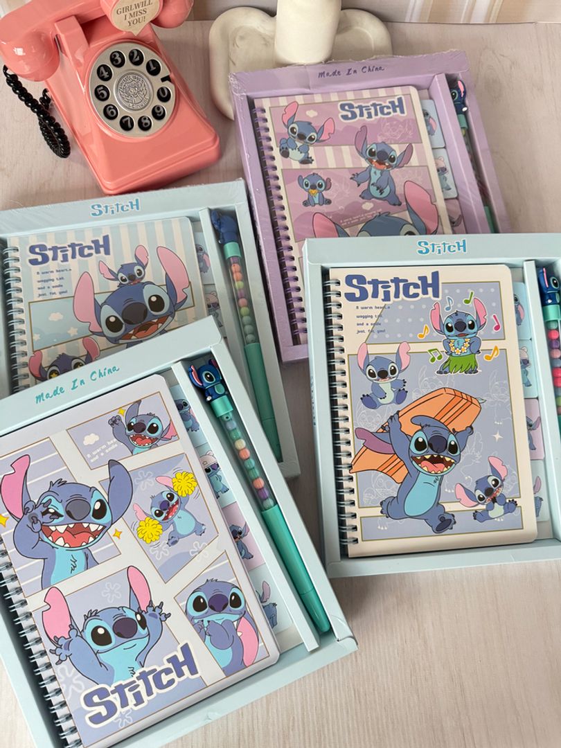 Kit cuaderno y lapicero Stitch 