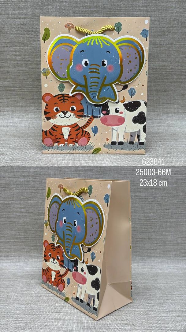 BOLSA DE REGALO SURTIDA ANIMALES 23x18 CM
