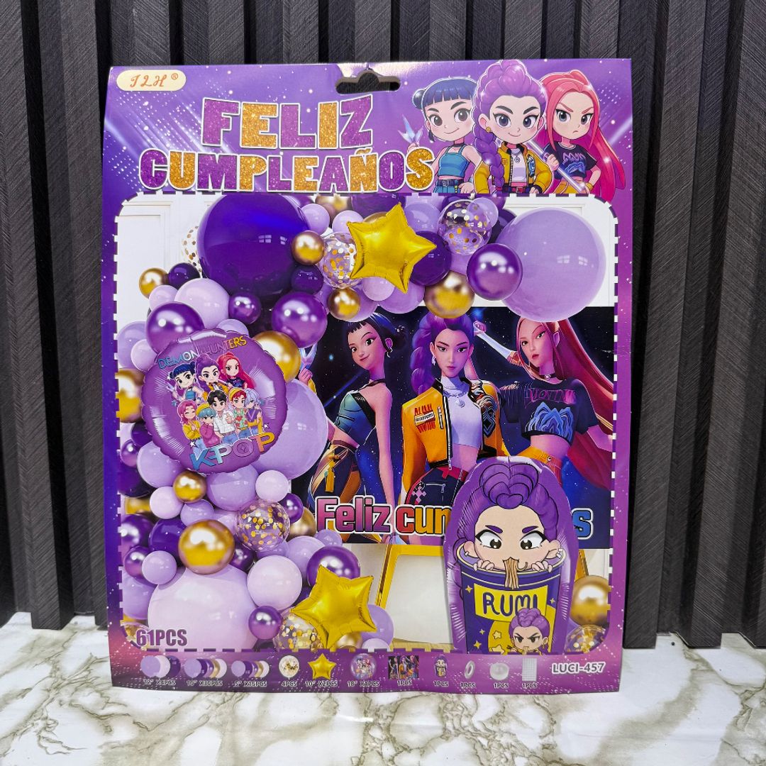 ARCO DE GLOBOS KPOP 72 PCS