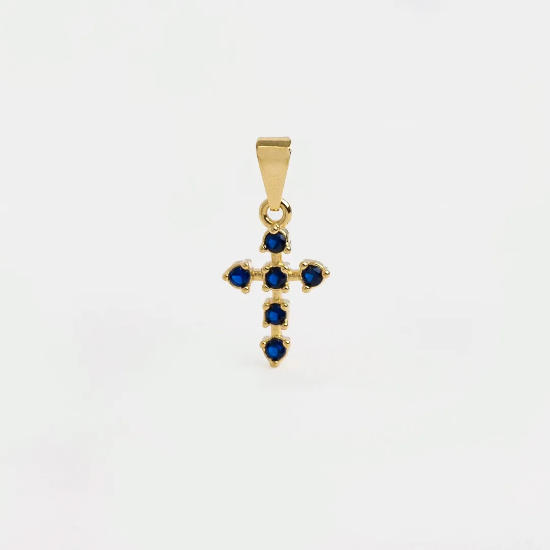 D Cruz 6 Circonias Azul