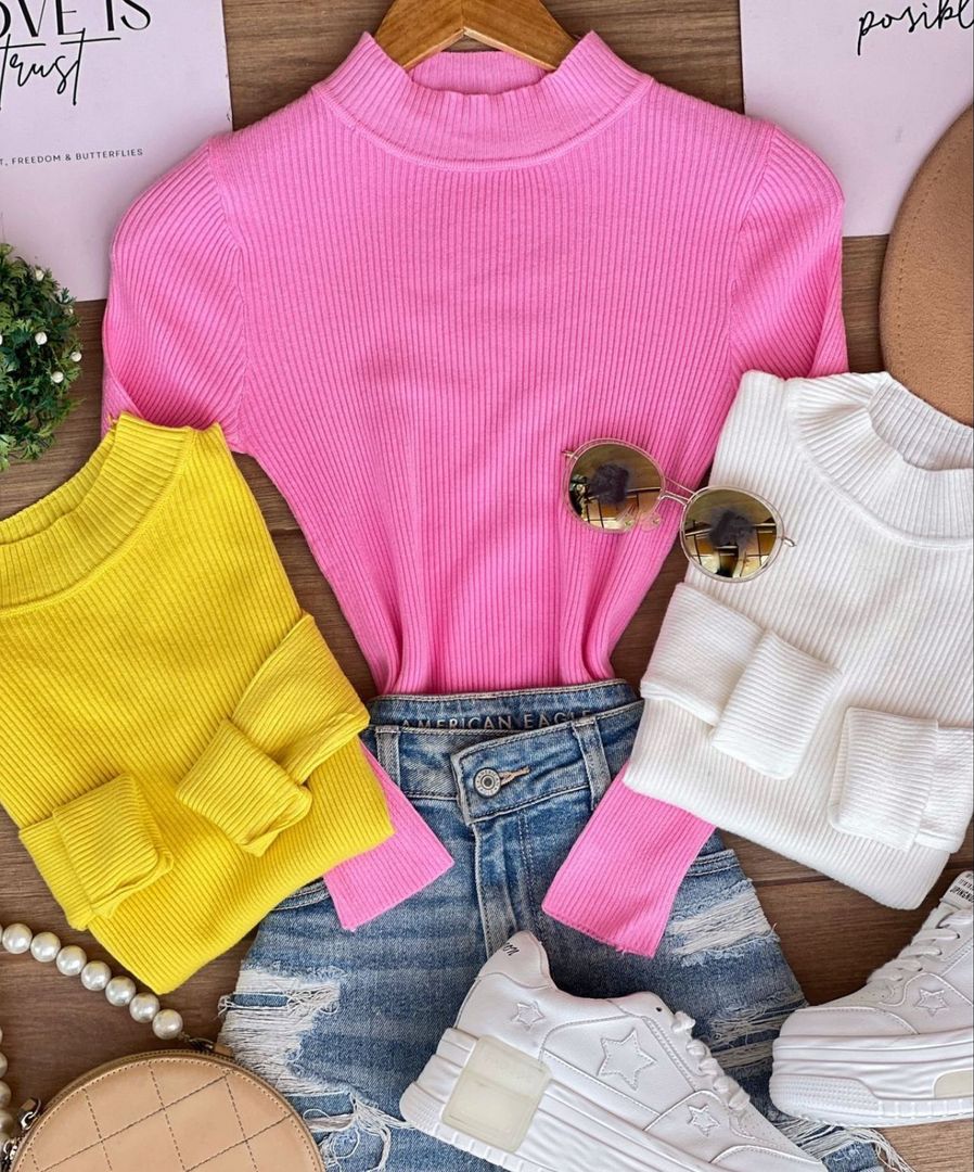 Básicos tejidos, cuello subido y tortuga, con botones