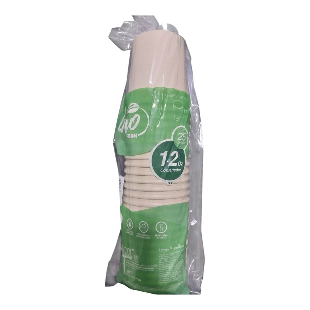    O. CONTENEDOR 12 OZ BIOFORM CARTON PAQ X 25 UND 