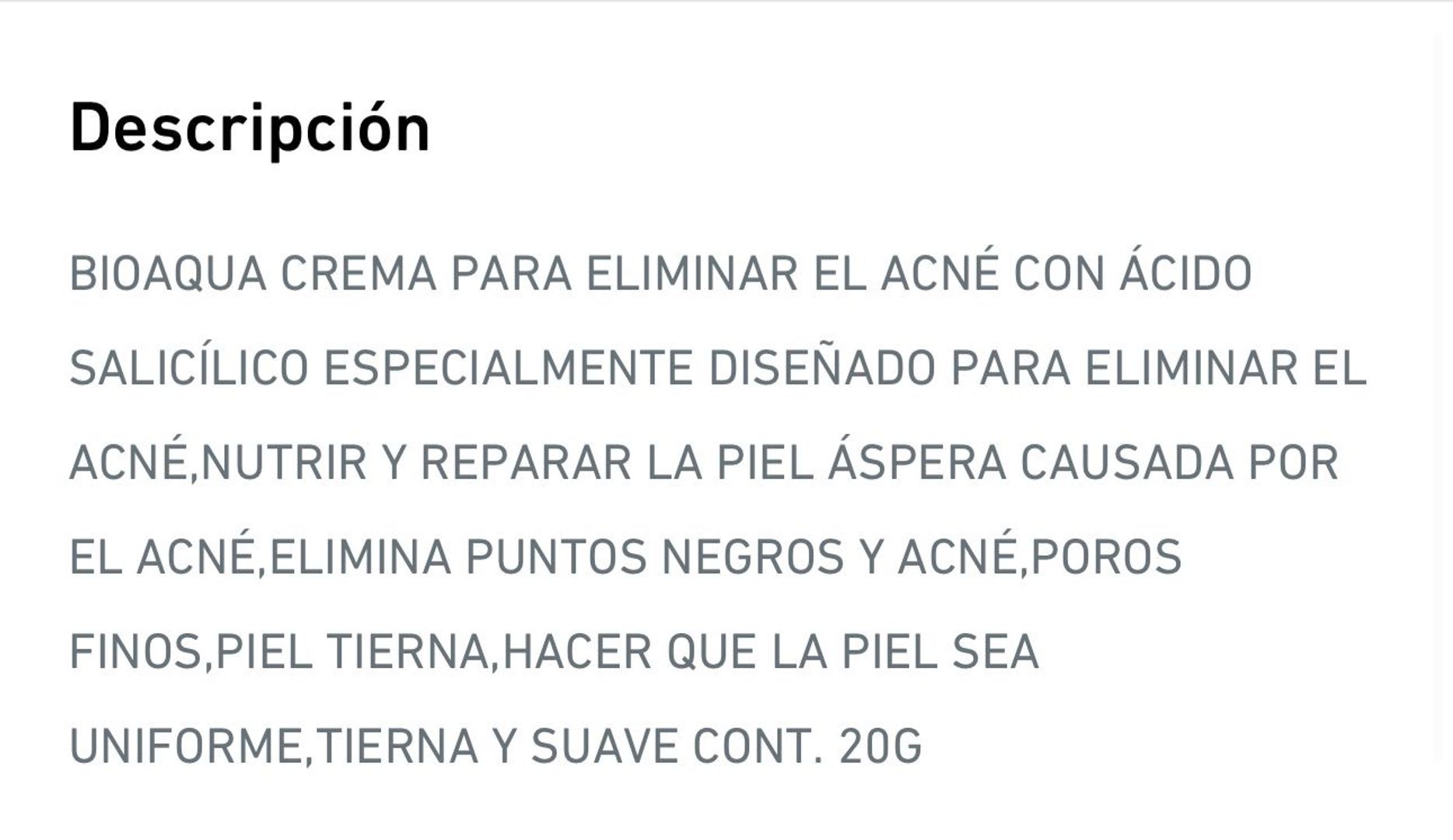 Crema ácido salicilico acné 