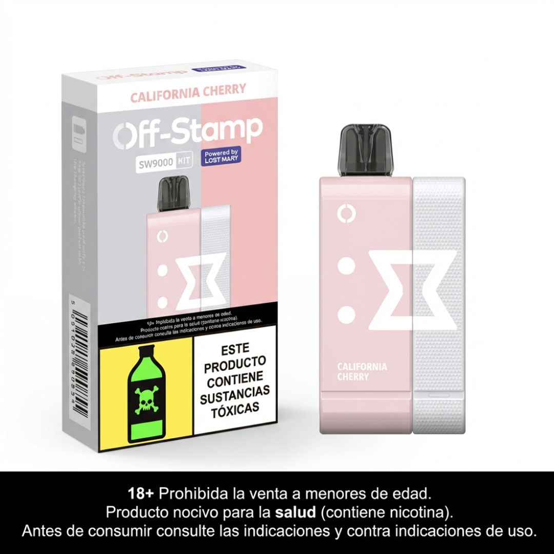 Off Stamp California Cherry 9.000 Puffs Kit Bateria Y Pod