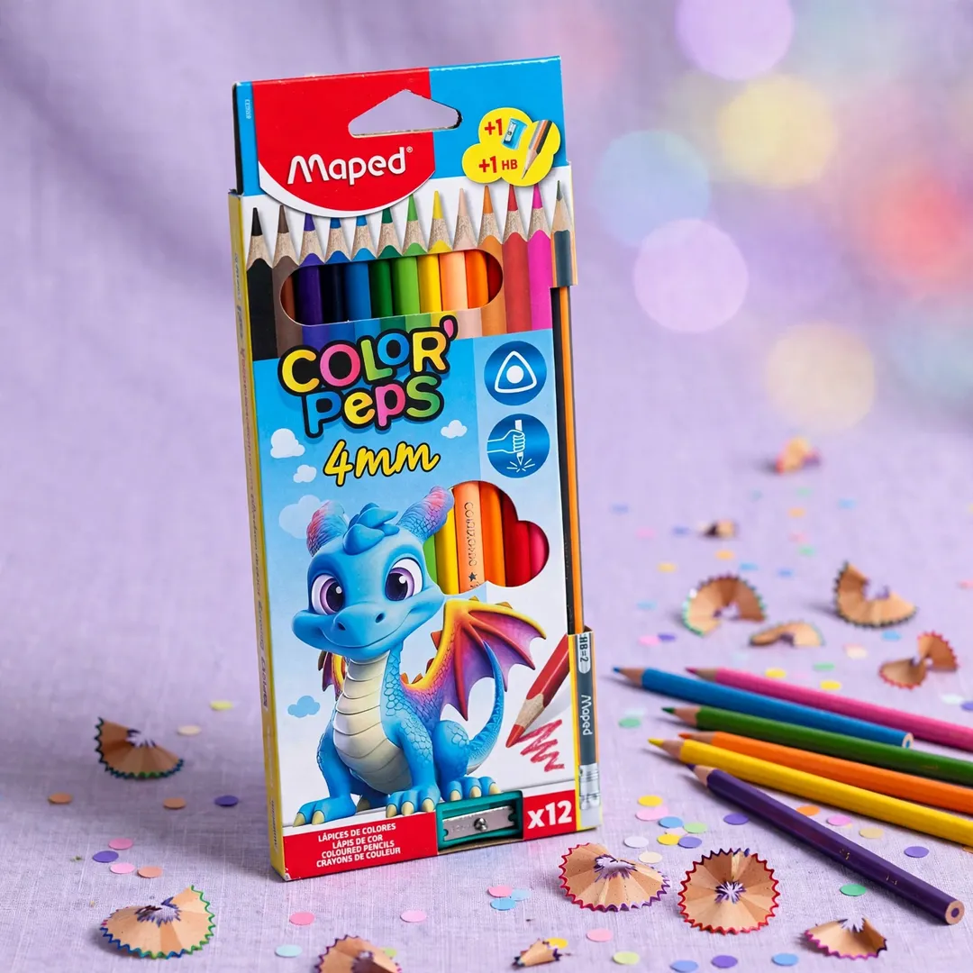 COLORES MAPED X12 + TAJALÁPIZ Y LÁPIZ HB